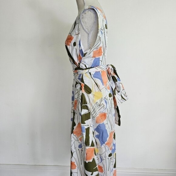 Lafayette 148 New York Aileen Print Tie-Waist Midi Dress - Picture 5 of 11